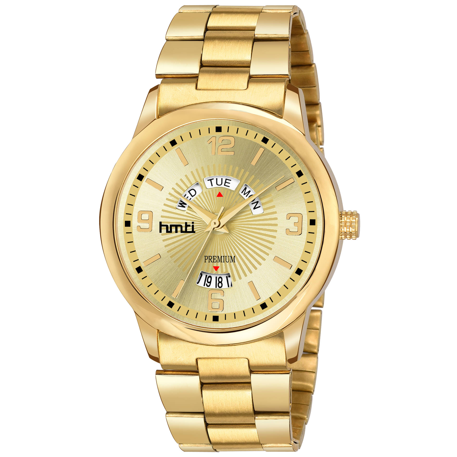     			HMTI 9086 Gold Metal Analog Men's Watch