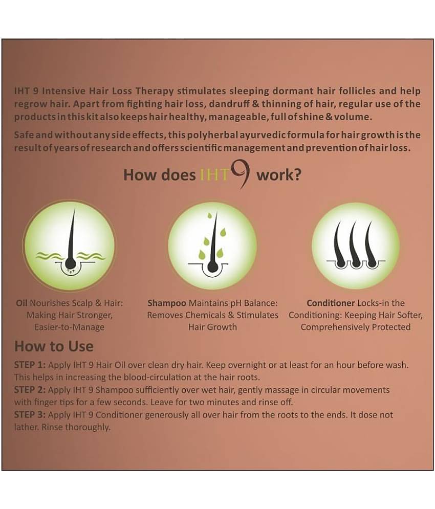 Lass Naturals Iht 9 Hair Loss Therapy - Shampoo, Conditioner & Hair Oil Pack Of 3