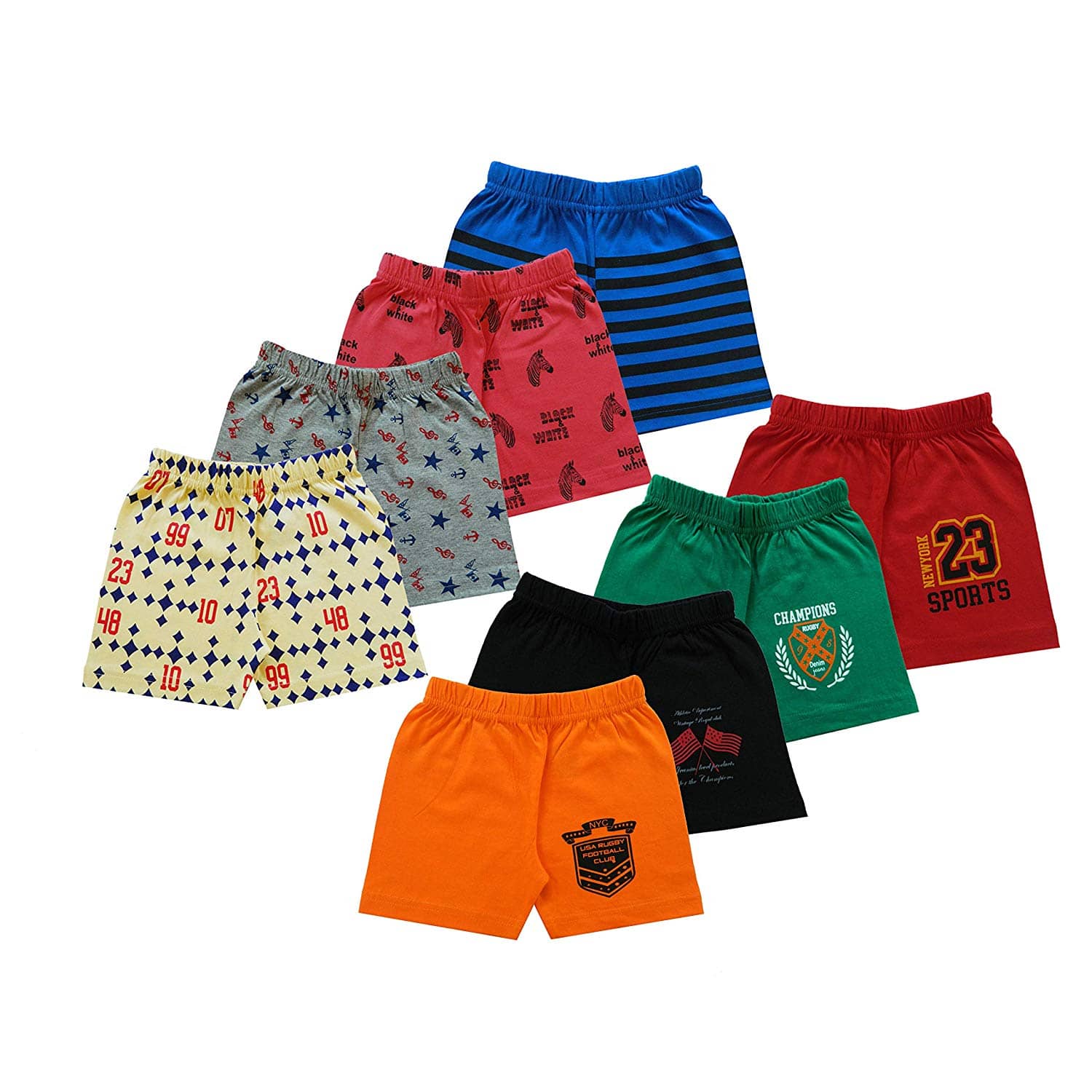 MIST N FOGG Pack of 8 Baby Girls 100% Cotton Shorts ( Multi ) - Shorts | Buy online on ZillyBuy