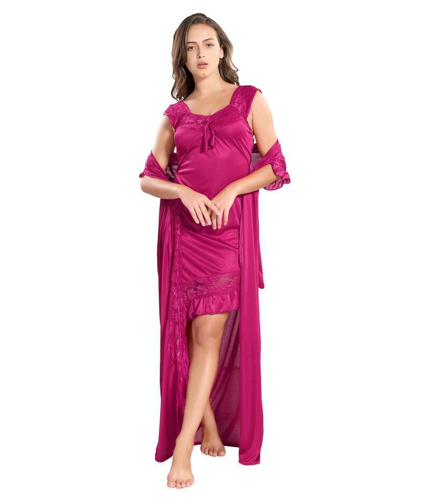     			Reposey Satin Nighty & Night Gowns - Purple