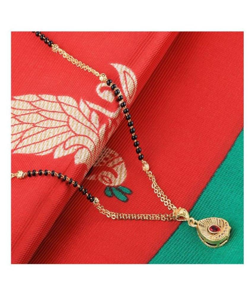 SILVER SHINE Gold Plated Daily Wear Simple Designer Pandent Mangalsutra For Women     			SILVER SHINE Gold Plated Daily Wear Simple Designer Pandent Mangalsutra For Women