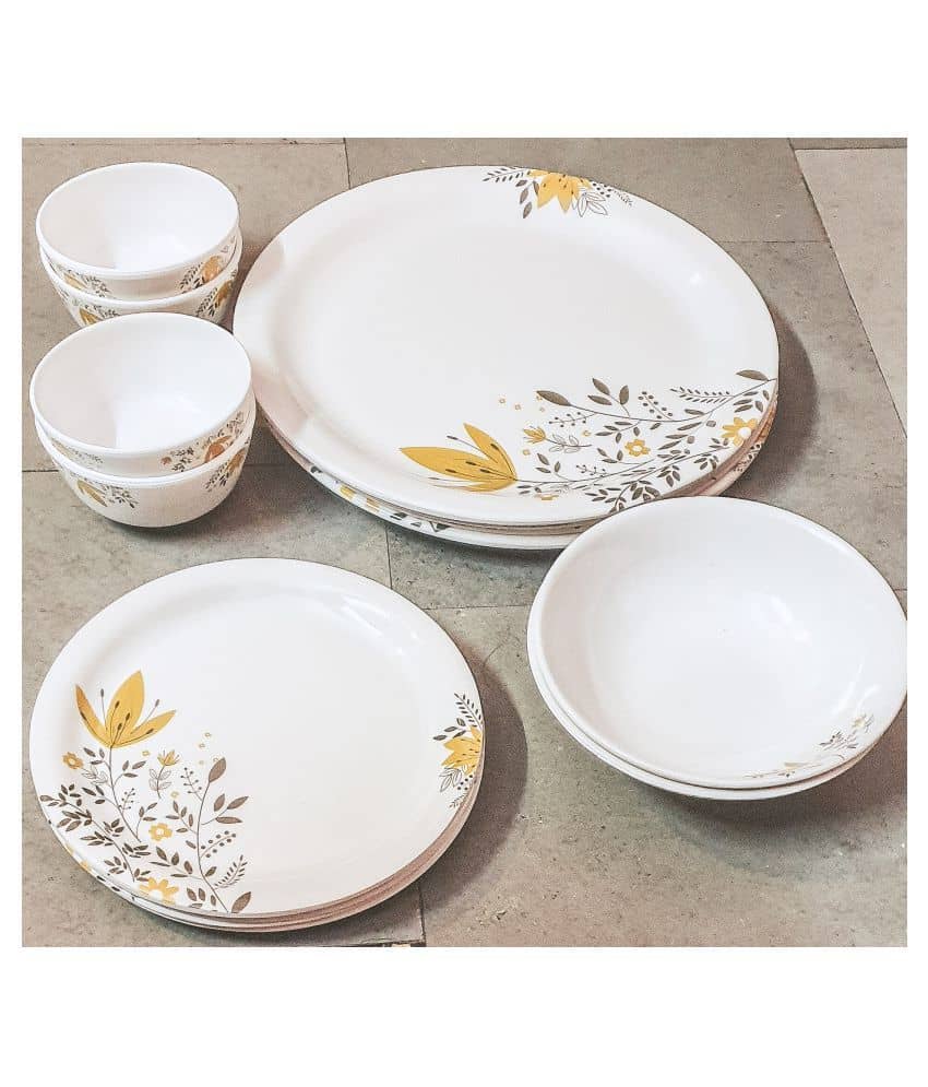 Dine smart 14 pcs dinner set Melamine Dinner Set of 14 Pieces