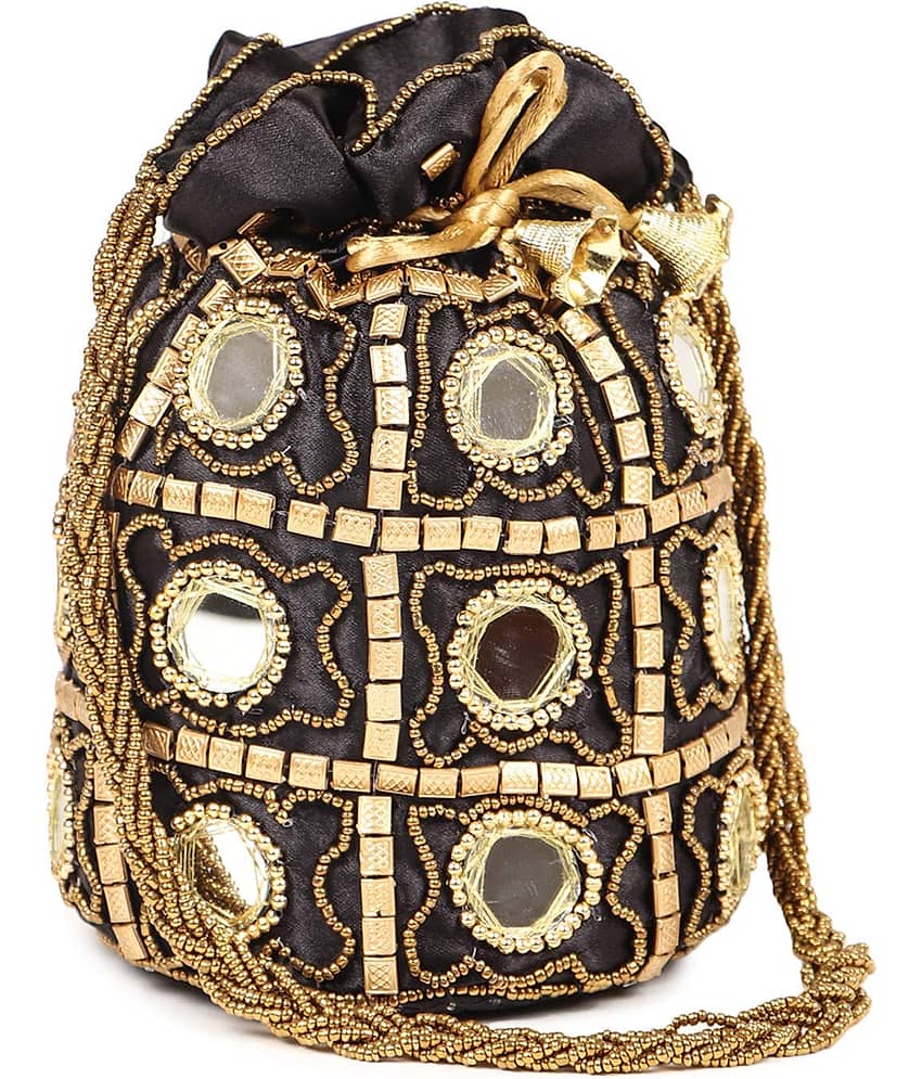 Bulbul Black Satin Potli - Handbags | Buy online on ZillyBuy