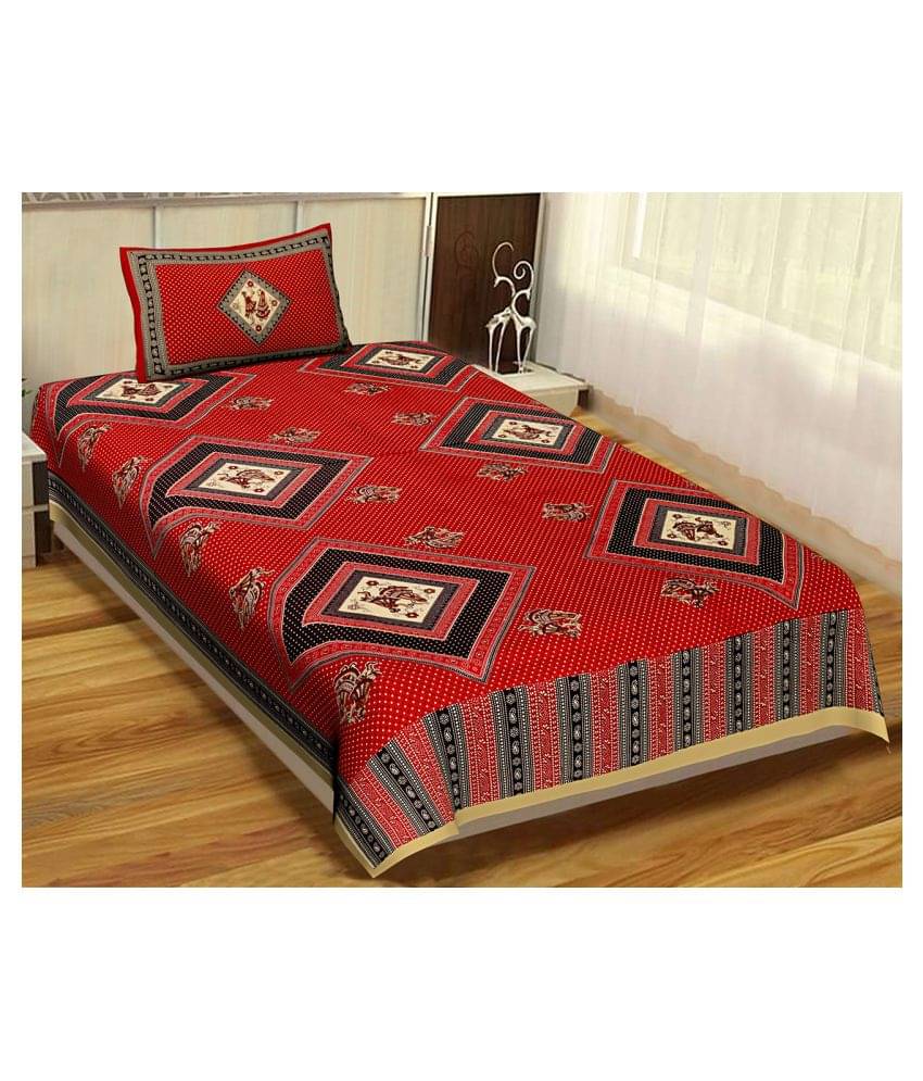     			Uniqchoice Cotton Single Bedsheet ( Red )