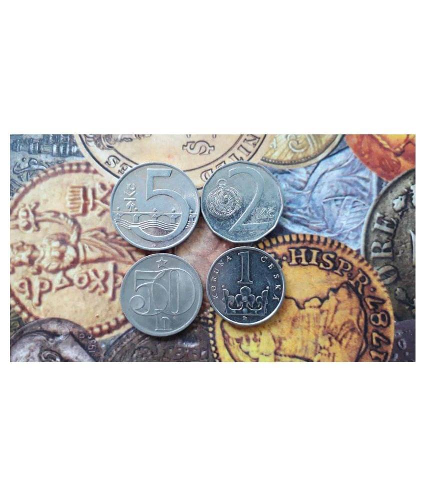     			4 X ALL DIFFERENT COINS SET CZECH