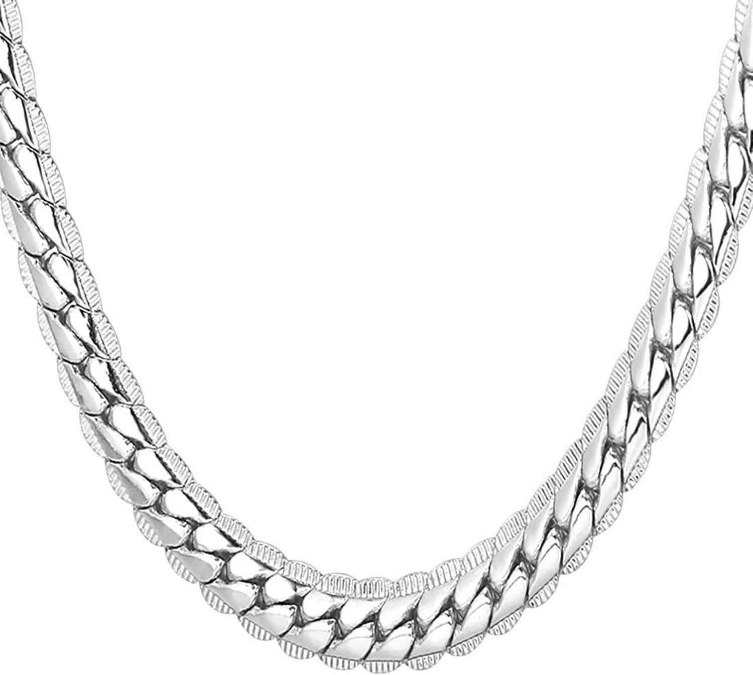 ZIVOM® Classic Curb Silver 316L Surgical Stainless Steel 24" Chain Necklace for Men Boys