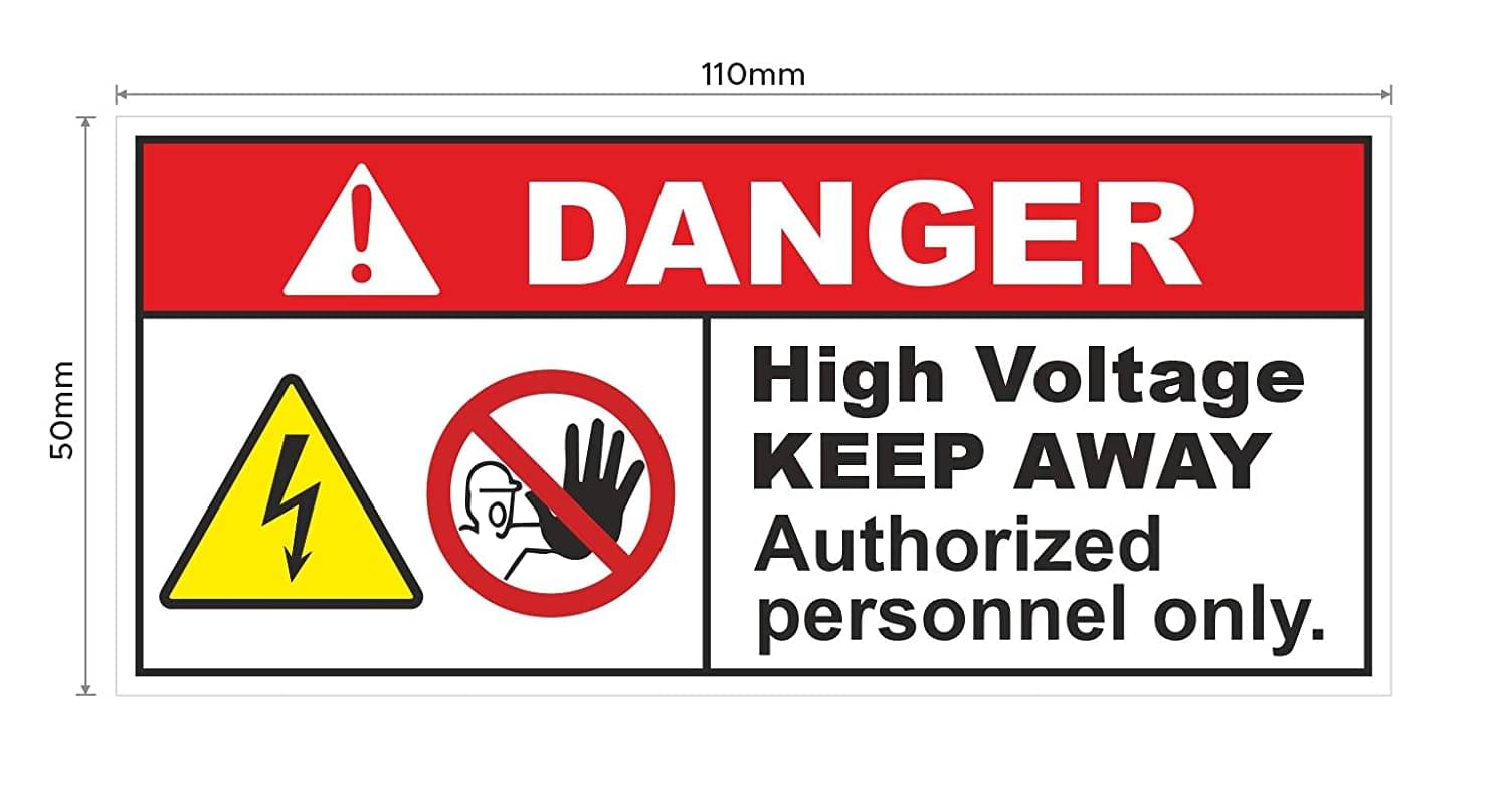 Rangvishwa Enterprises Danger High Voltage Keep Away Authorized Personnel Sticker ( 11 x 5 cms ) Rangvishwa Enterprises Danger High Voltage Keep Away Authorized Personnel Sticker ( 11 x 5 cms )