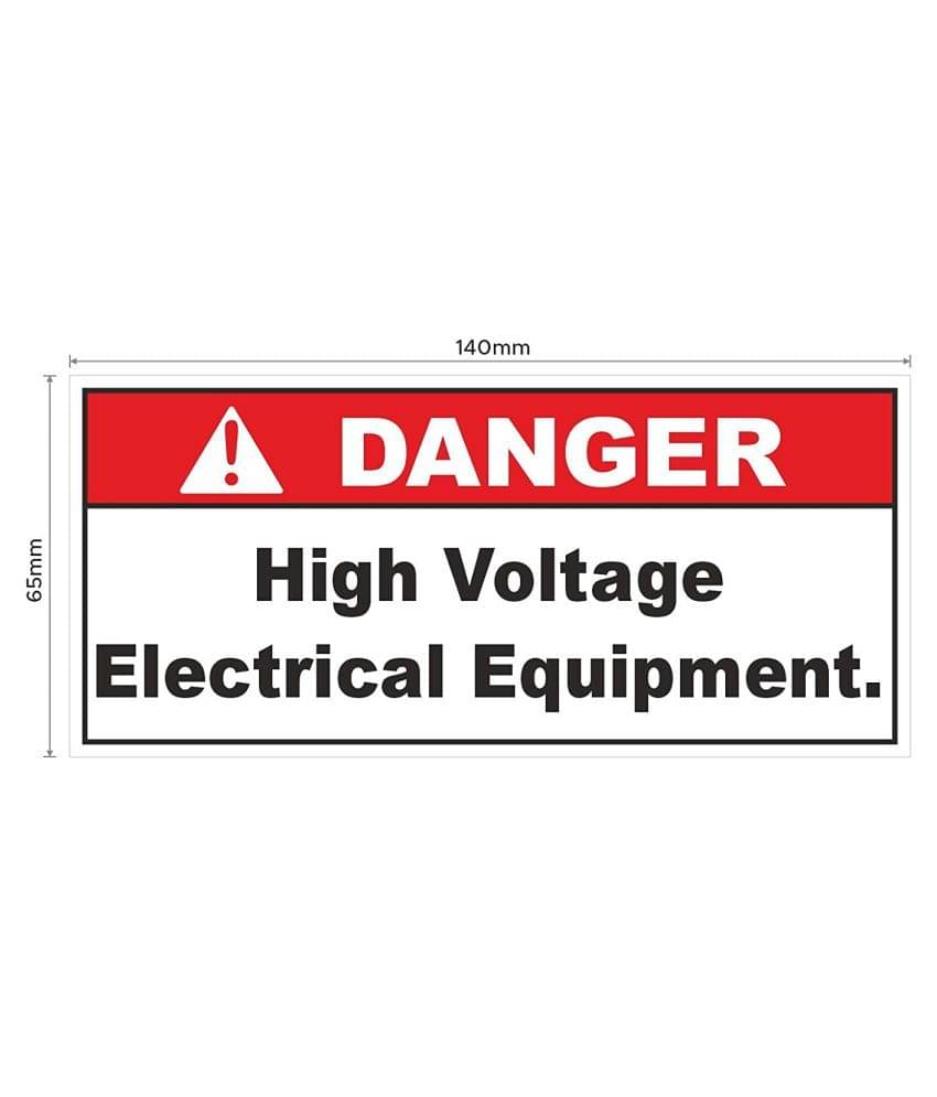     			Rangvishwa Enterprises Danger High Voltage Electrical Equipment Sticker Sticker ( 14 x 6 cms )