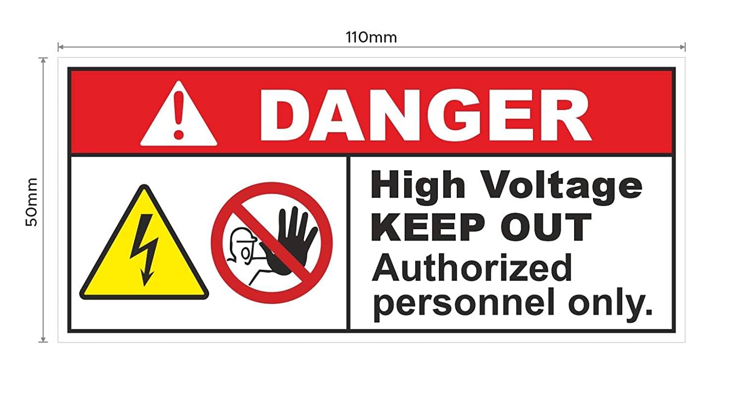 Rangvishwa Enterprises Danger High Voltage Keep Out Sign Sticker Sticker ( 11 x 5 cms ) Rangvishwa Enterprises Danger High Voltage Keep Out Sign Sticker Sticker ( 11 x 5 cms )