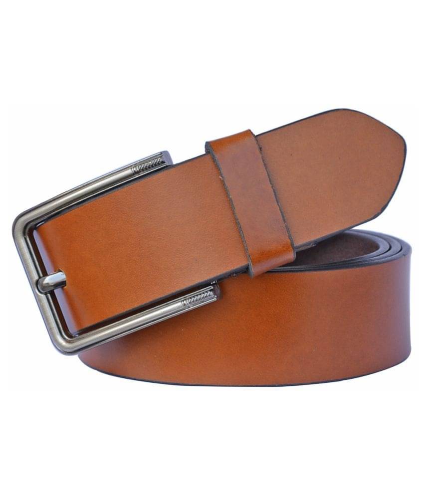     			SUNSHOPPING Tan Leather Formal Belt