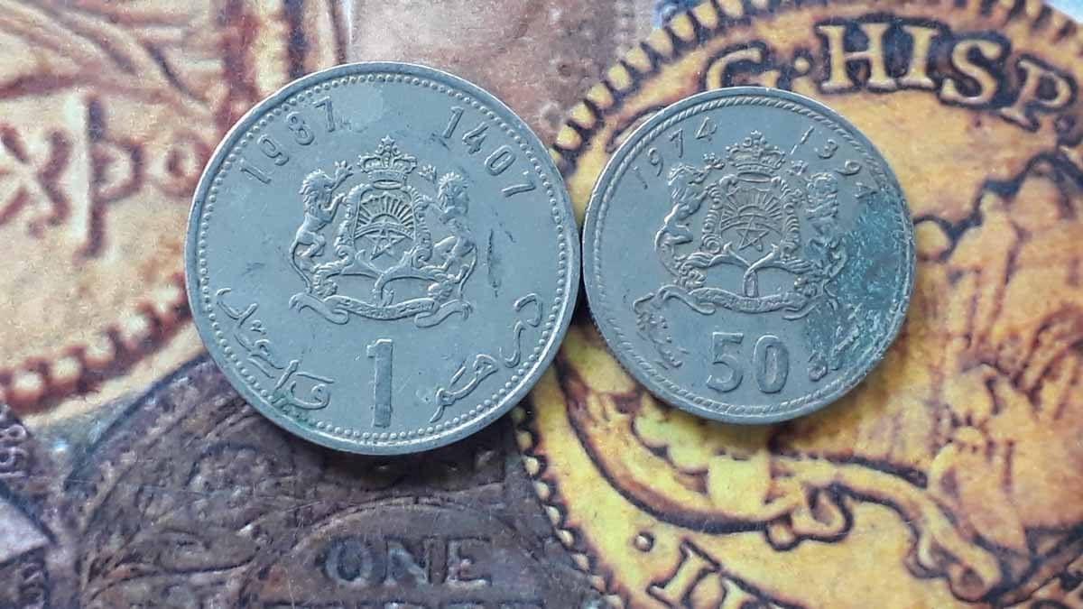     			2 X ALL DIFFERENT COINS SET,MOROCCO