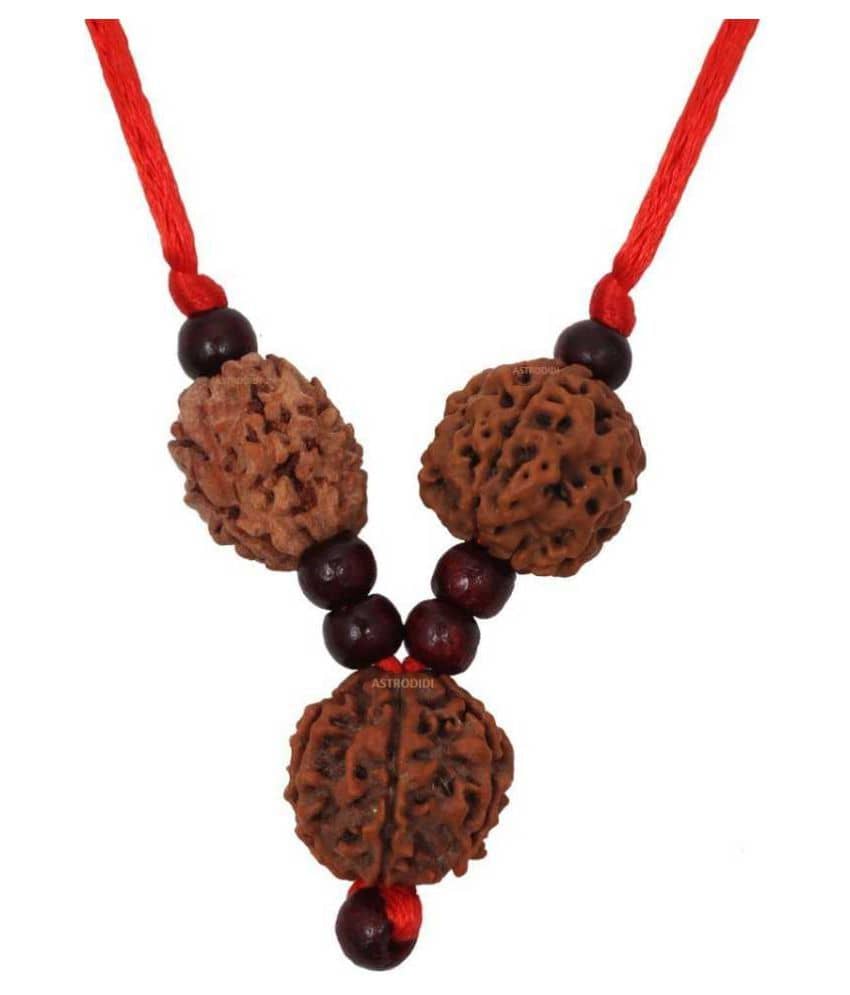 Astrodidi Saraswati Kawach Pendant For Students Combination Of 3 4 & 6 Mukhi 100% Original Rudraksha Beads