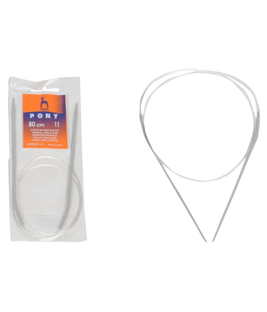 Pony Aluminium Fixed Circular Knitting Needles Pin 80cm,NO - 11 (3 mm) Pony Aluminium Fixed Circular Knitting Needles Pin 80cm,NO - 11 (3 mm)
