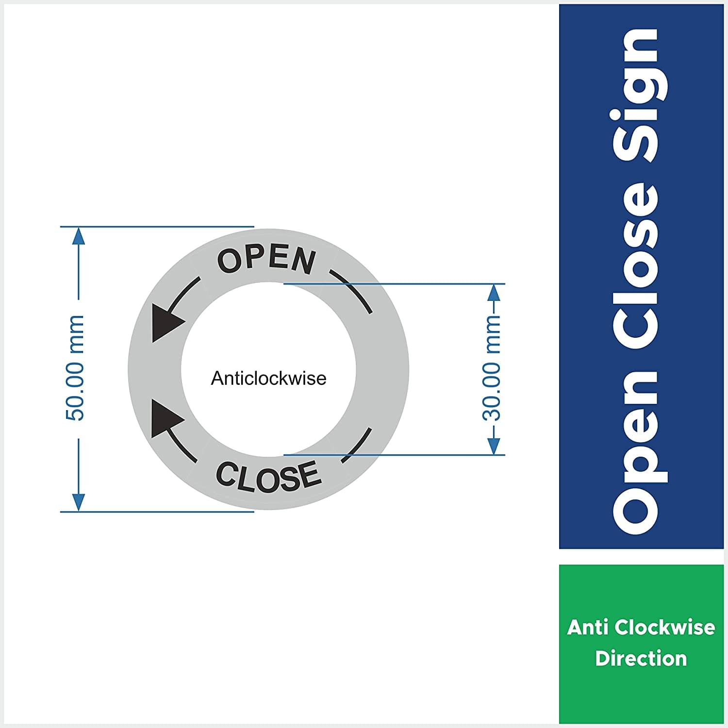     			Rangvishwa Enterprises Open Close Anti-Clockwise Label Sticker ( 5 x 3 cms )