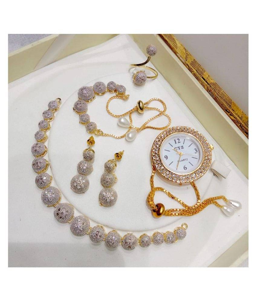 Navya Collections Alloy Golden Choker Contemporary/Fashion Gold Plated Necklace set Combo Navya Collections Alloy Golden Choker Contemporary/Fashion Gold Plated Necklace set Combo