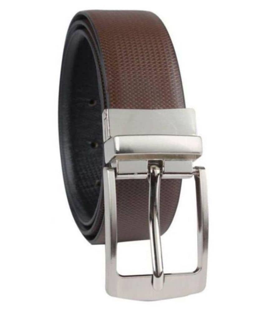 Runsi Black Faux Leather Formal Belt