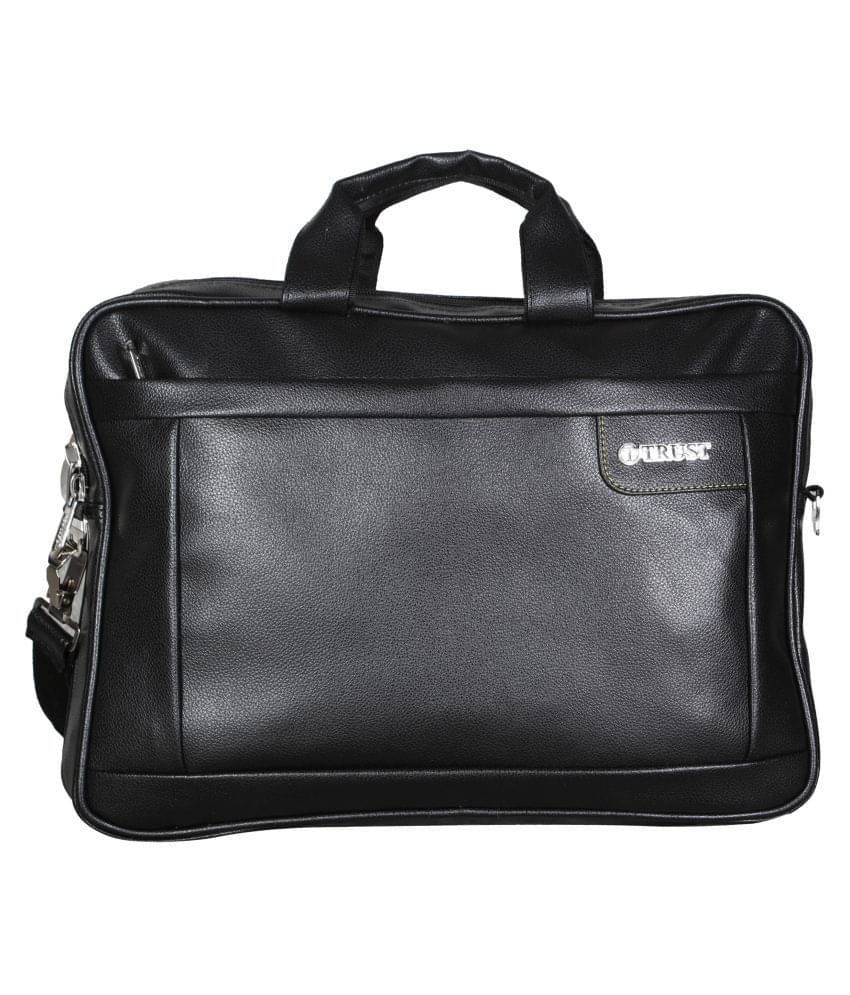     			Trust Black P.U. Office Messenger Bag