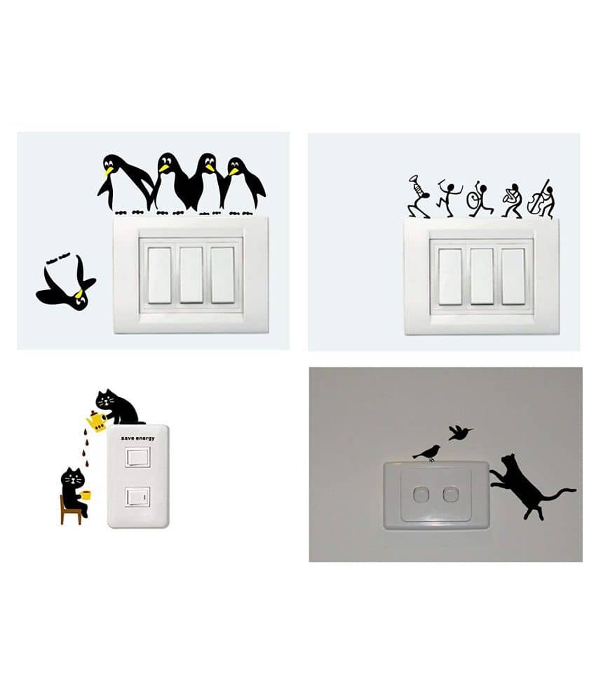 Asmi Collection Vinyl Switch Board Sticker - Pack of 4