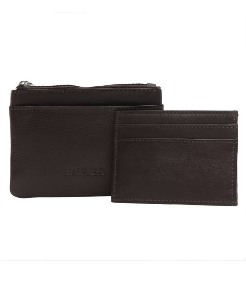 Calfnero Genuine Leather Key Case/Coin Wallet cum Card Holder