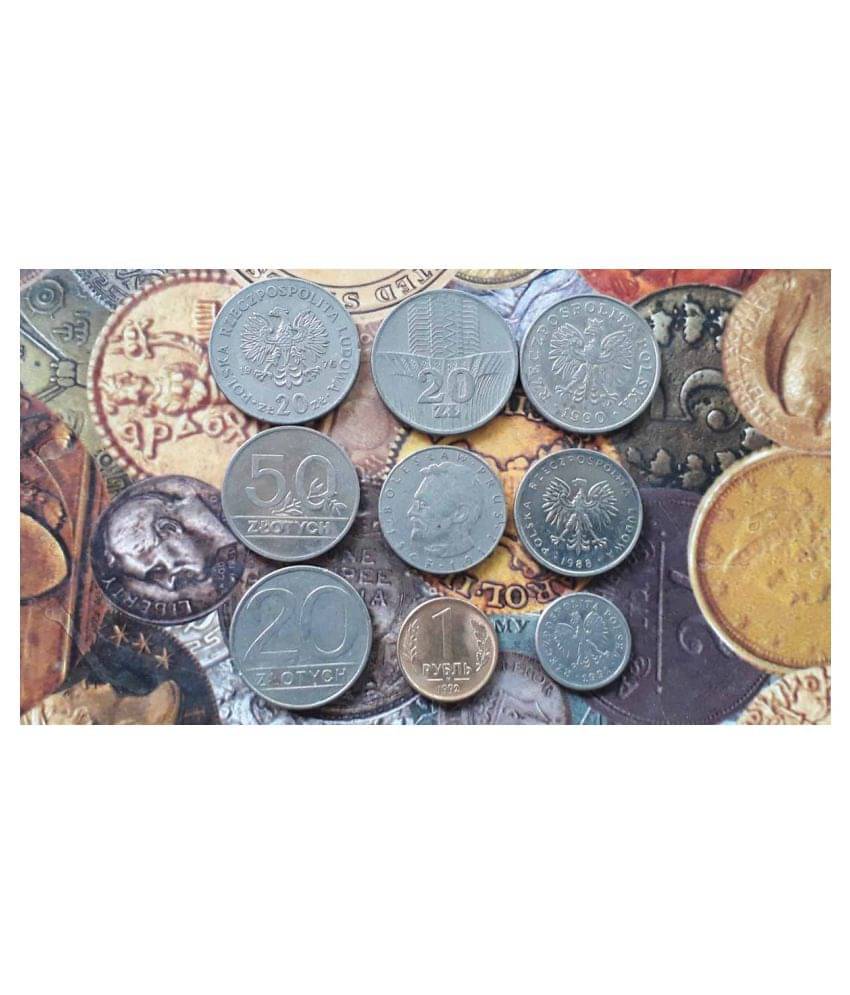     			POLANDH - 9 DIFFERENT COINS SET inc. RARE / SCARCE ONES - CIRCULATED CONDITION - FOREIGN world Coin
