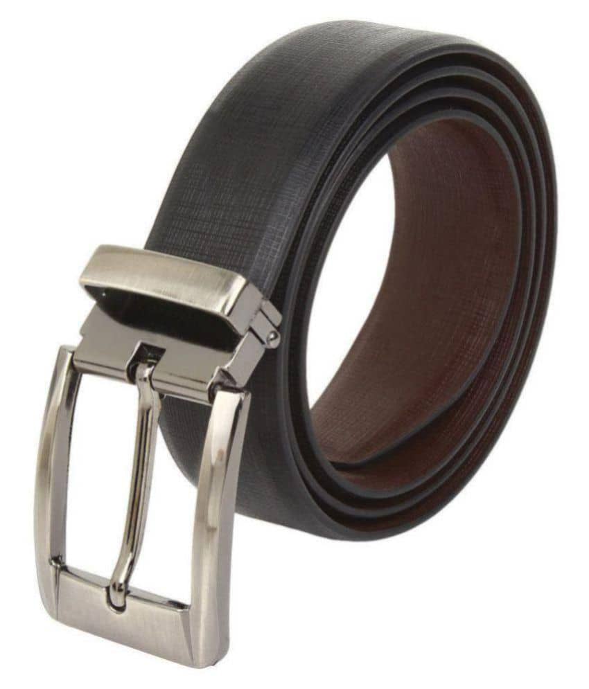Runsi Black Faux Leather Casual Belt