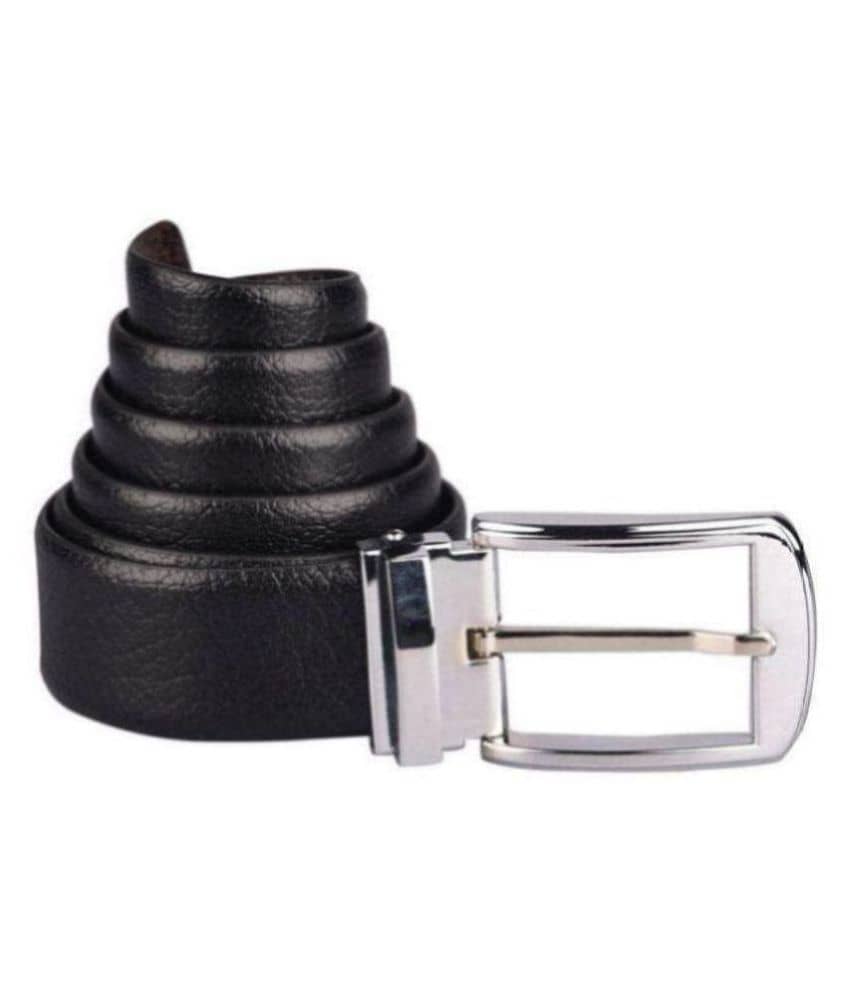 RUNSI INTERNATIONAL Black Faux Leather Formal Belt