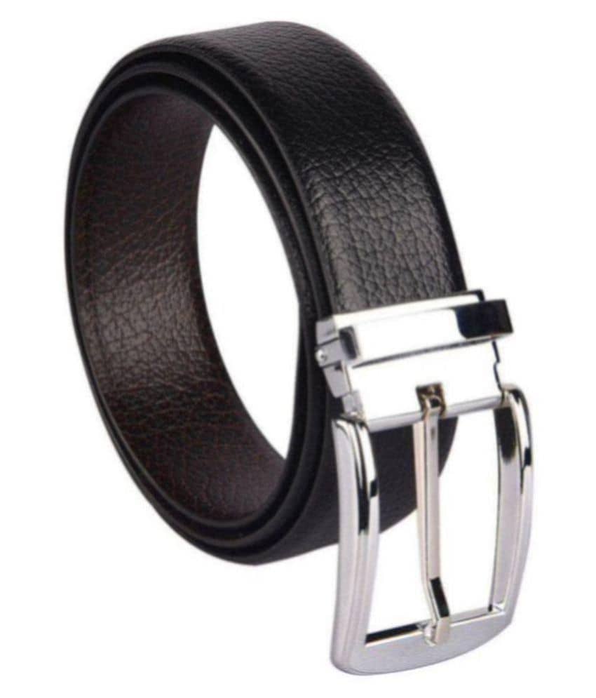 RUNSI INTERNATIONAL Black Faux Leather Formal Belt