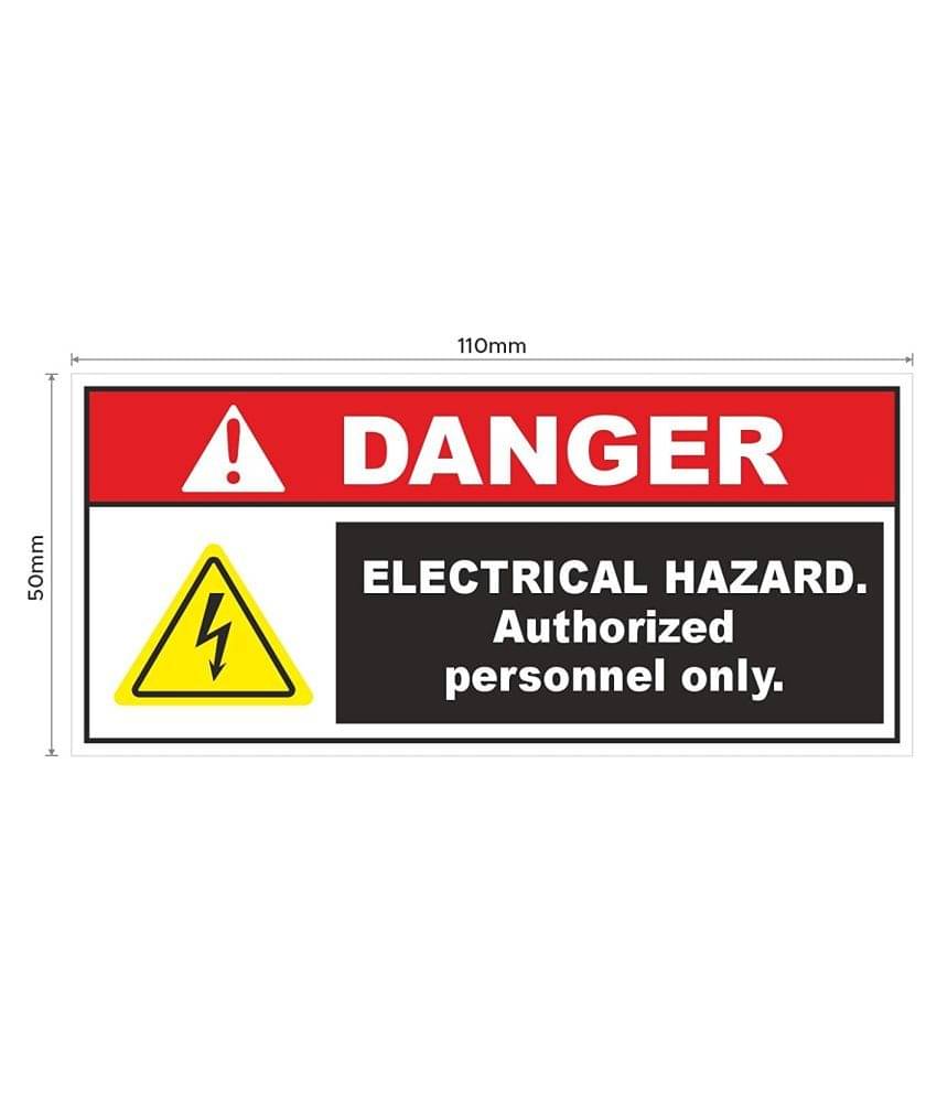 Rangvishwa Enterprises Electrical Hazard Authorized Personnel Only Sign Sticker ( 11 x 5 cms ) Rangvishwa Enterprises Electrical Hazard Authorized Personnel Only Sign Sticker ( 11 x 5 cms )