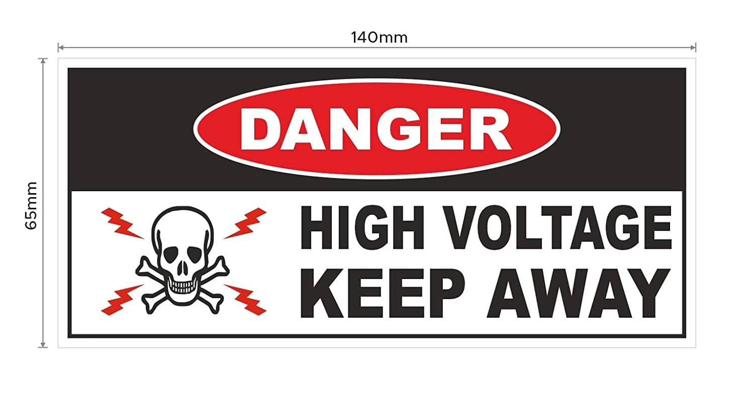 Rangvishwa Enterprises High Voltage Keep Away Electrical Sign 3D Sticker ( 14 x 65 cms ) Rangvishwa Enterprises High Voltage Keep Away Electrical Sign 3D Sticker ( 14 x 65 cms )