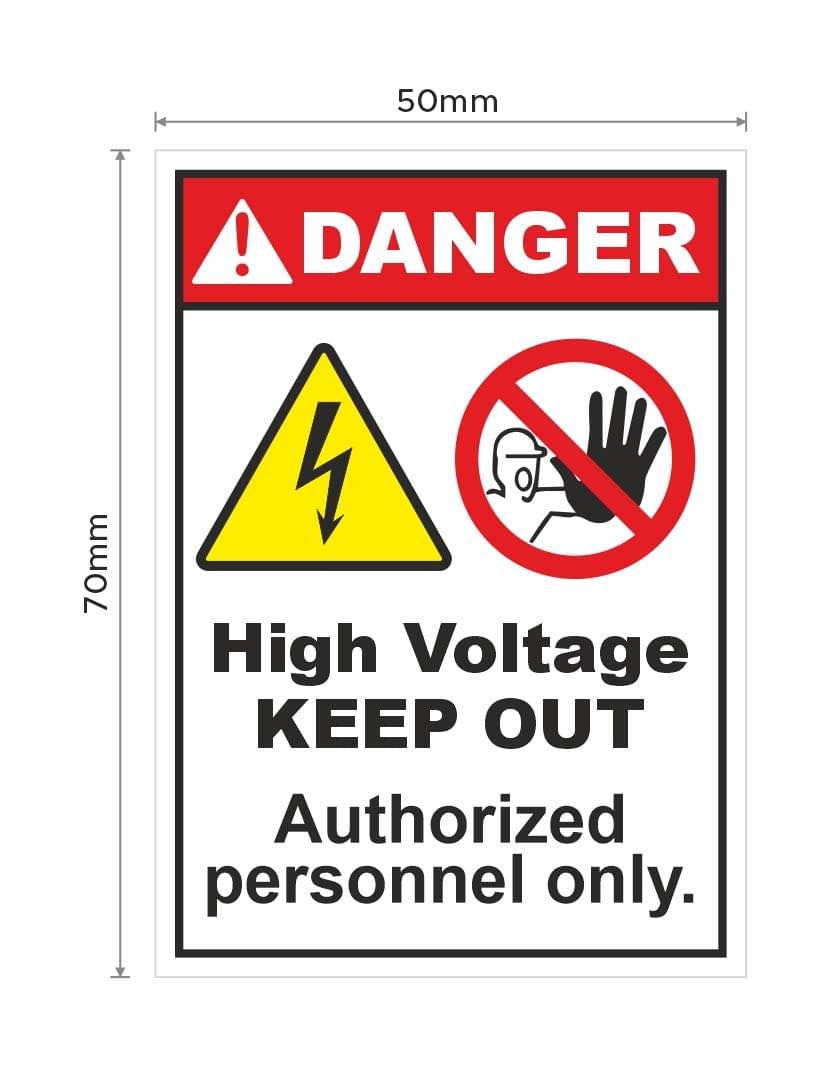 Rangvishwa Enterprises High voltage Keep Out Sticker ( 7 x 5 cms ) Rangvishwa Enterprises High voltage Keep Out Sticker ( 7 x 5 cms )