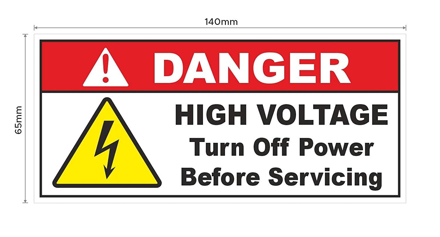     			Rangvishwa Enterprises Turn Off Power Before Servicing Sign 3D Sticker ( 14 x 65 cms )