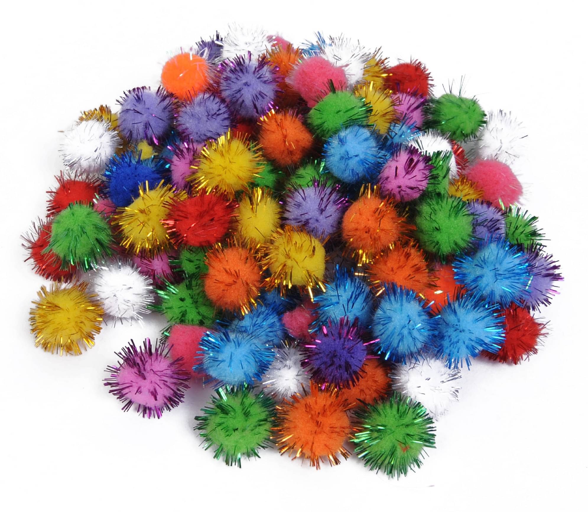     			Vardhman - Cotton Multicolored Glitter Pom Pom Balls (Pack of 1)