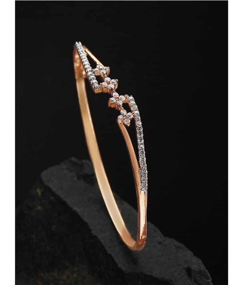 Prita American Diamond Rose-Gold Plated Bangle Style Bracelet for Women and Girls - Bangles & Bracelets | Buy online on ZillyBuy