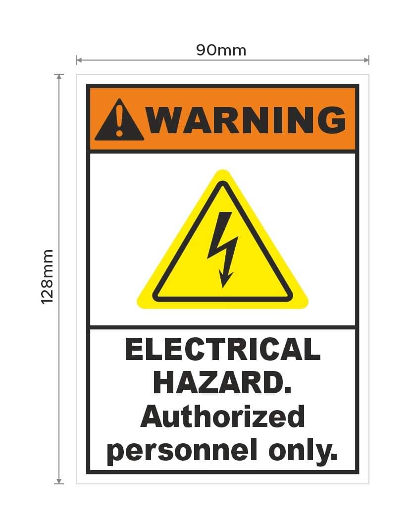     			Rangvishwa Enterprises Electrical Hazard Auth. Personnel Only Warning Sticker ( 9 x 12 cms )