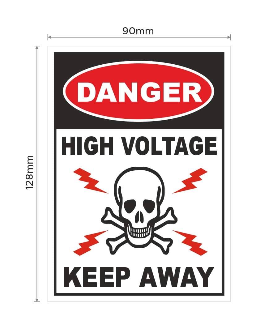 Rangvishwa Enterprises High Voltage Keep Away with Graphic Sign Sticker ( 9 x 12 cms ) Rangvishwa Enterprises High Voltage Keep Away with Graphic Sign Sticker ( 9 x 12 cms )