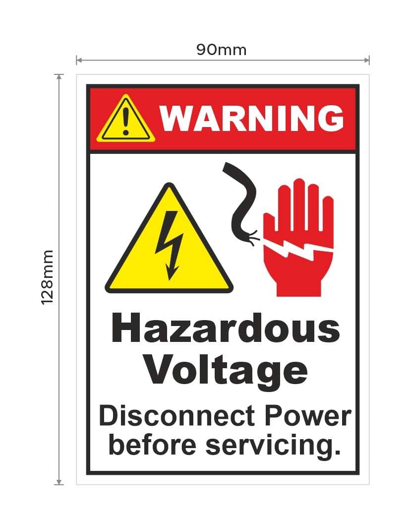     			Rangvishwa Enterprises Warning Sign with Hazardous Voltage Disconnect Sticker ( 9 x 12 cms )