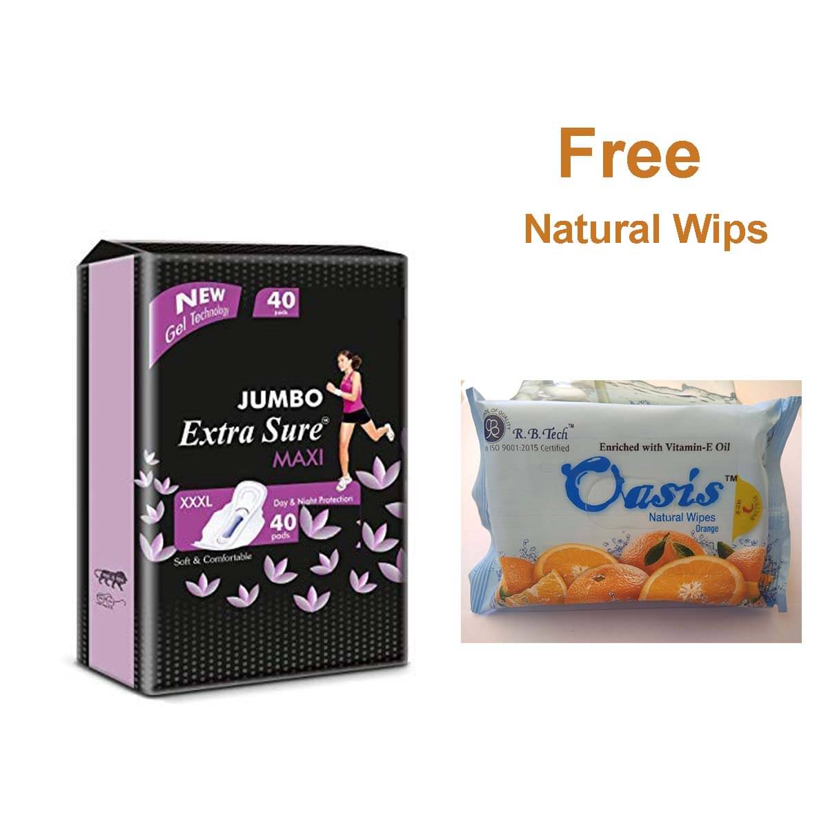     			EXTRA SURE MAXI Sanitary Pad Jumbo XXXL Full Size Pack of 40 XXL 40 Sanitary Pads