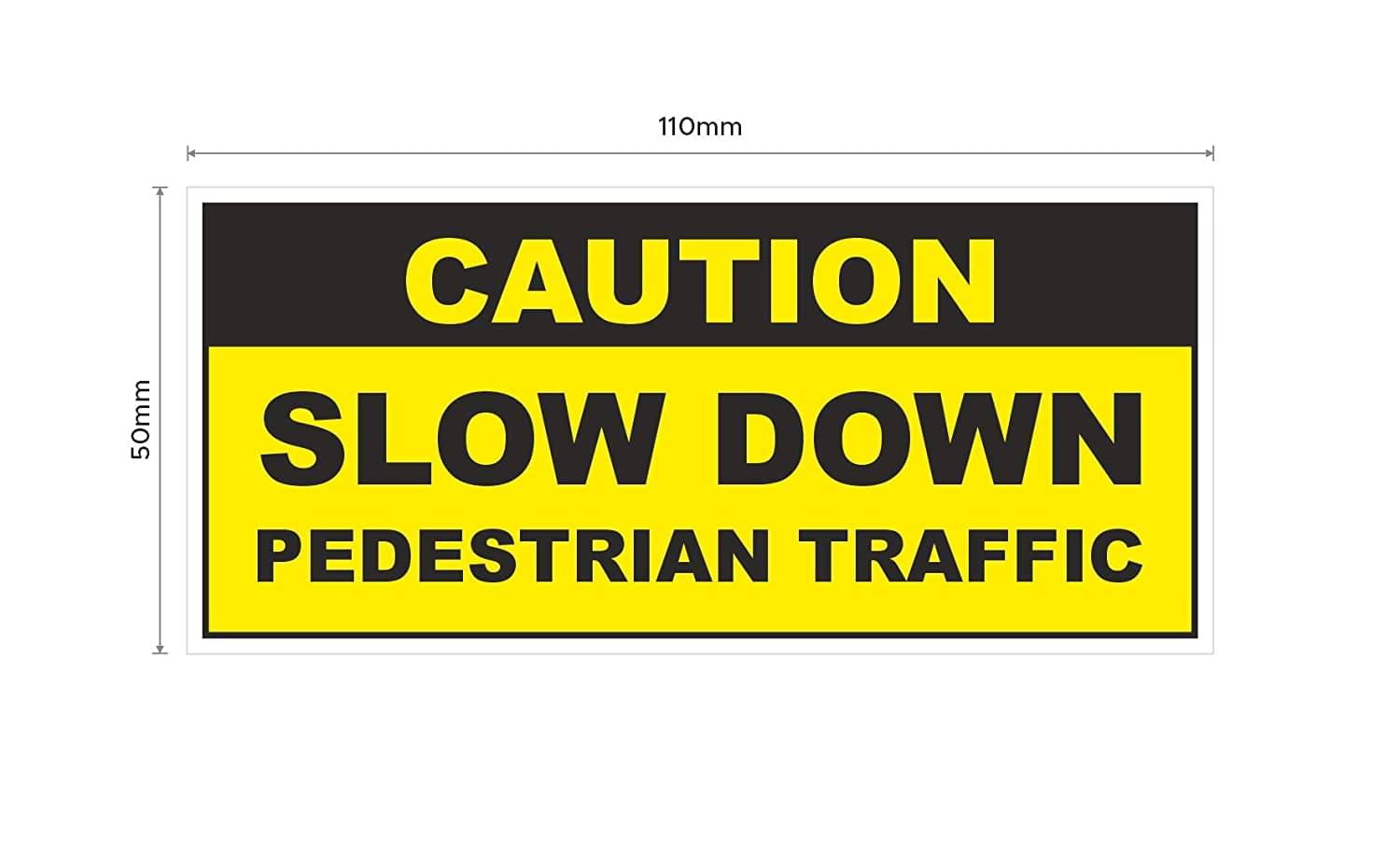     			Rangvishwa Enterprises Caution Sign Slow Down Pedestrian Traffic Sticker ( 11 x 5 cms )