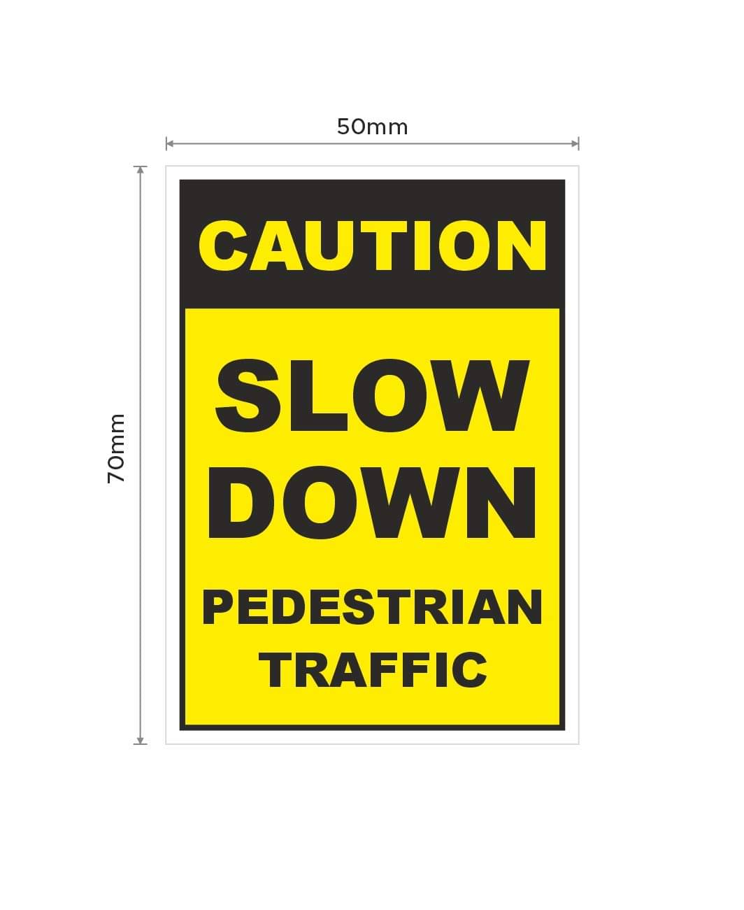     			Rangvishwa Enterprises Caution Slow Down Pedestrian Traffic Vinyl Sticker ( 5 x 7 cms )