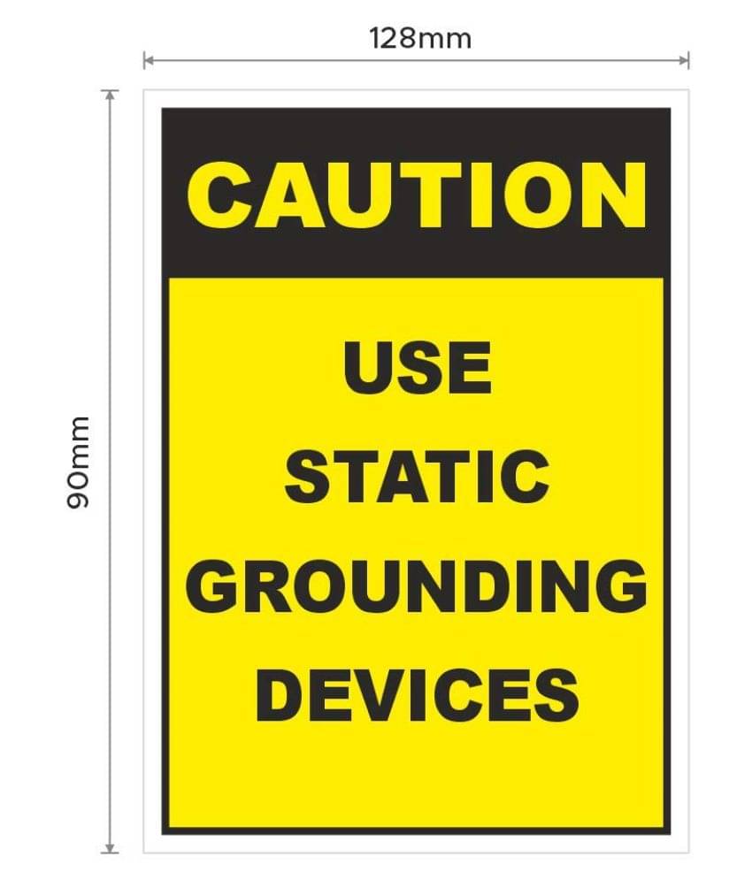 Rangvishwa Enterprises Caution Use Static Grounding Devices Sticker ( 12 x 9 cms ) Rangvishwa Enterprises Caution Use Static Grounding Devices Sticker ( 12 x 9 cms )