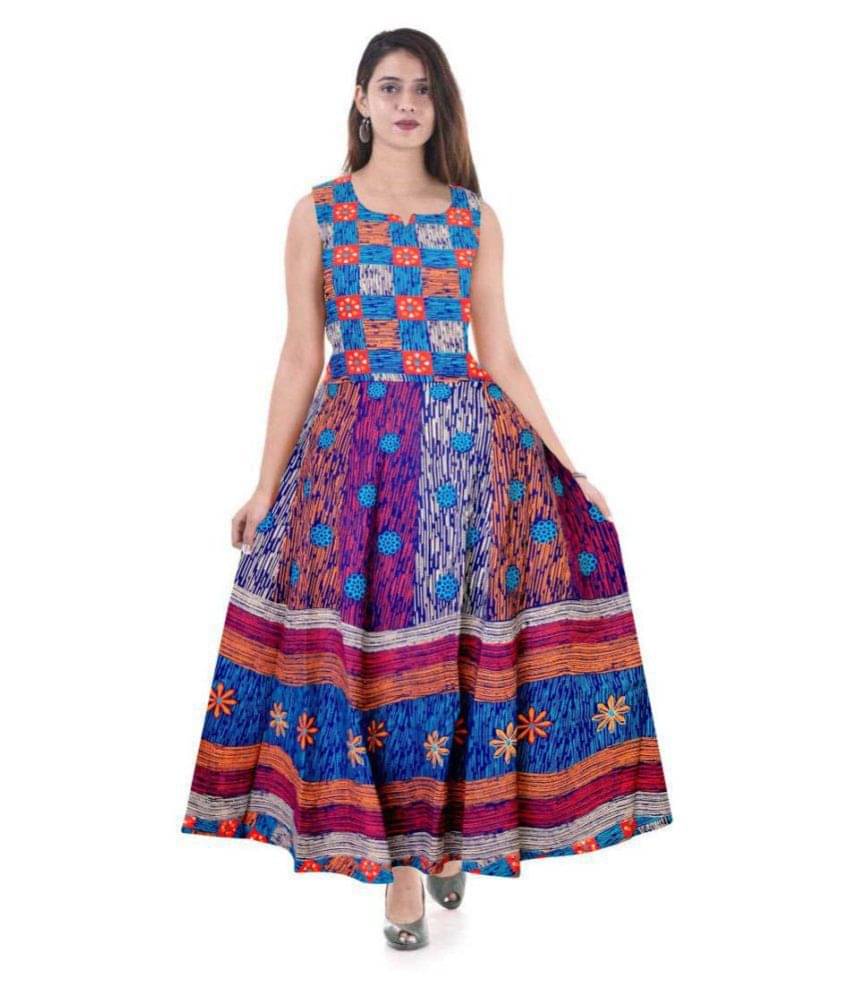 Kismat Collection Black Cotton A-line Kurti Kismat Collection Black Cotton A-line Kurti