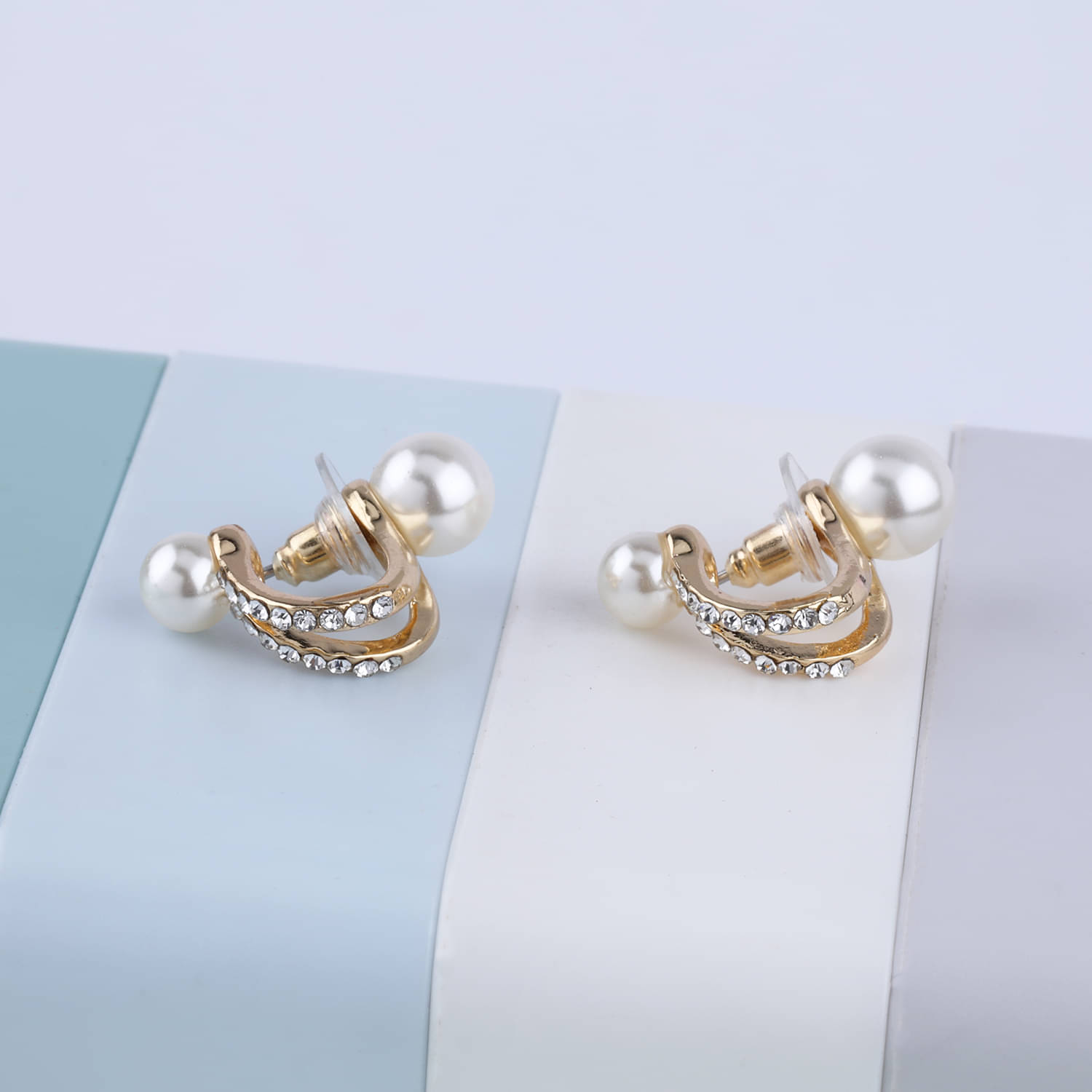     			SILVER SHINE Party Wear Charm Pearl Stud Earring For Women Girl