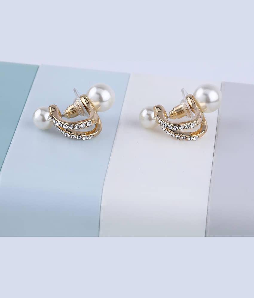 SILVER SHINE Party Wear Charm Pearl Stud Earring For Women Girl - Earrings | Buy online on ZillyBuy