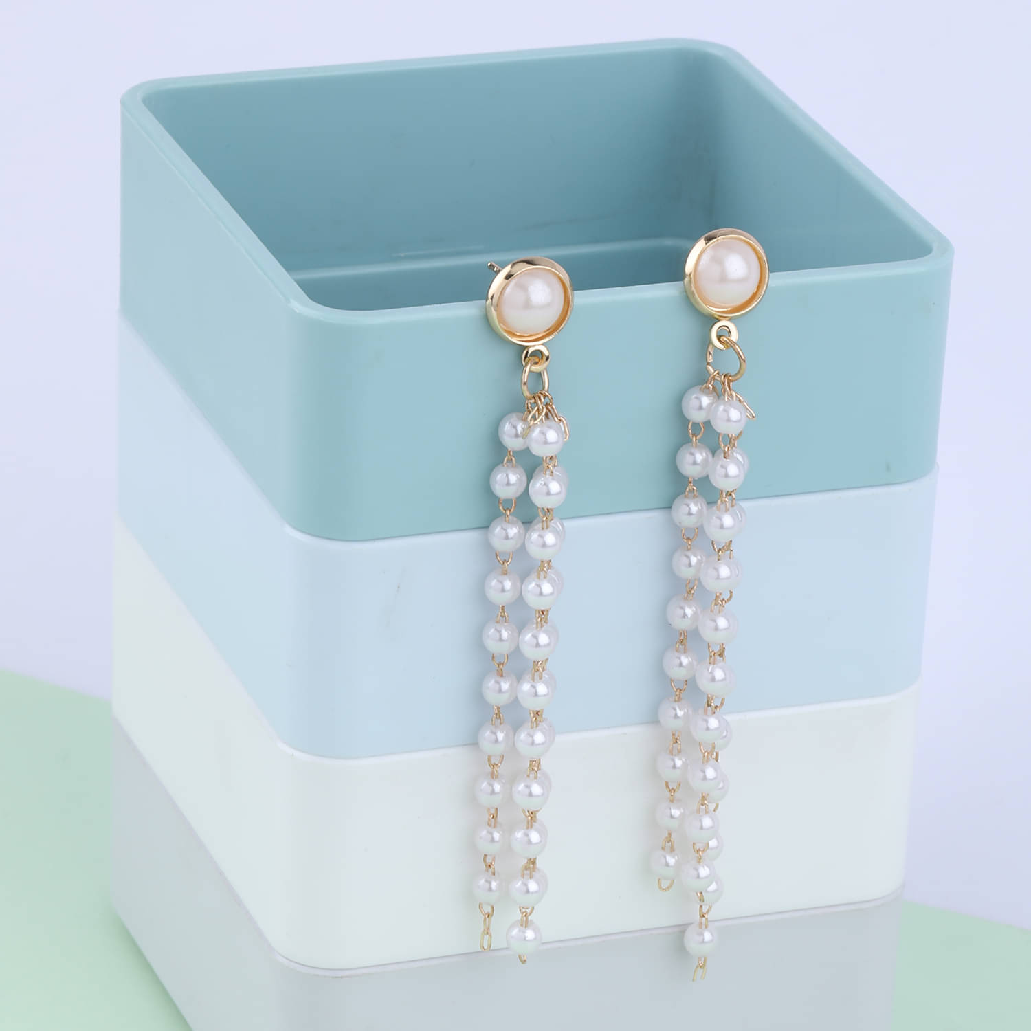     			SILVER SHINE Party Wear Stylish Pearl hanging Dangle Earring For Women Girl