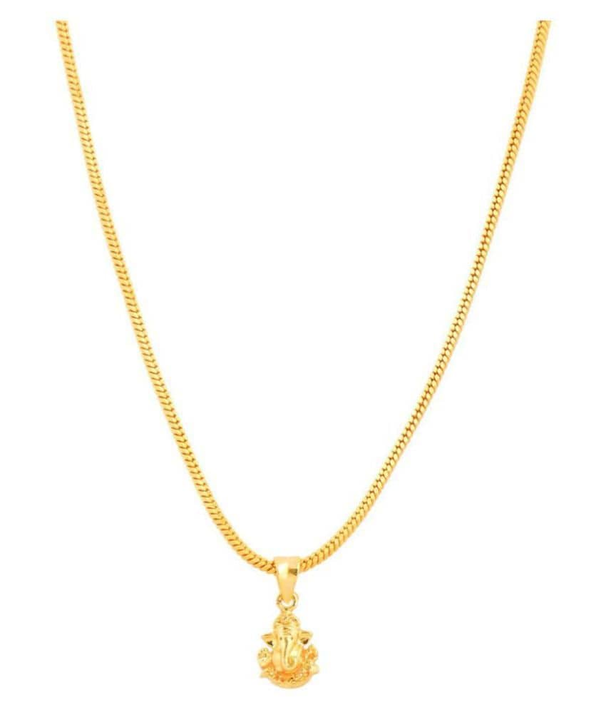Jewar Mandi Neck Chain 24 Inch Gold Plated With Ganesh Pendant Real Look Daily Use Gold Brass & Copper Jewelry for Women & Girls, Men & Boys 7979 - Jewellery Sets | Buy online on ZillyBuy