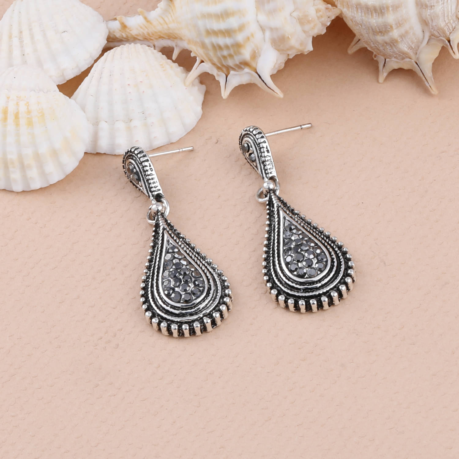     			SILVER SHINE Oxidised silver Party Wear Dangle Earring For Women Girl