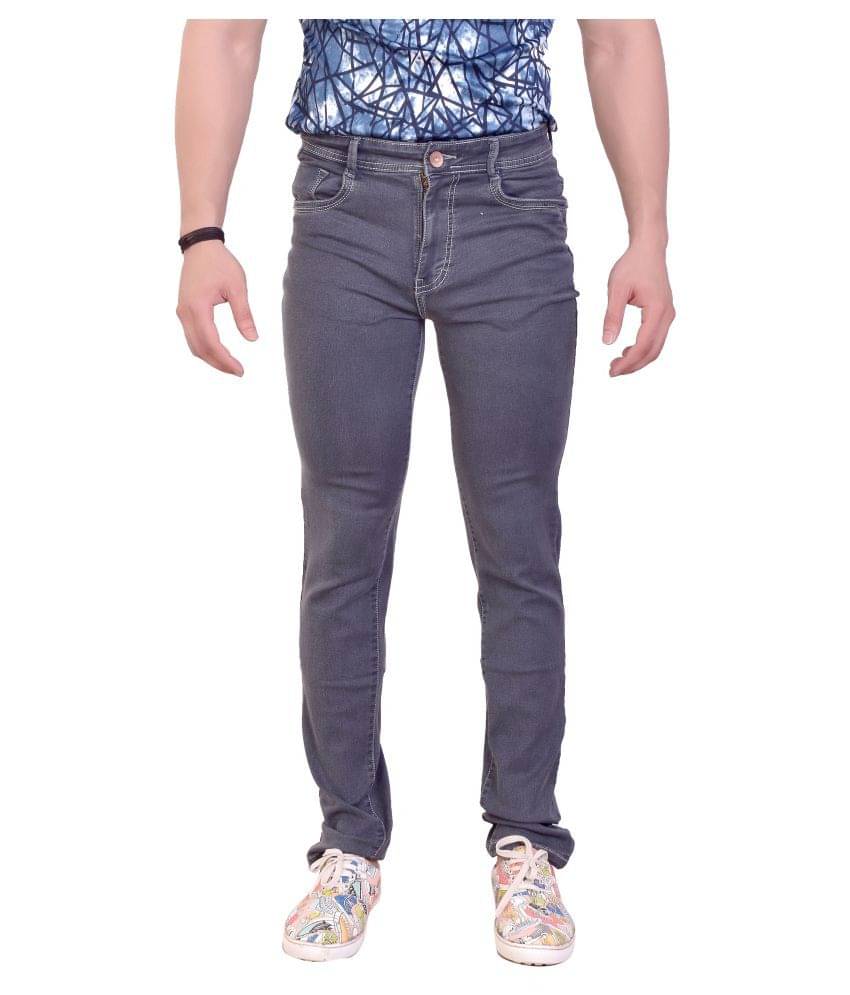     			Awack Grey Slim Jeans