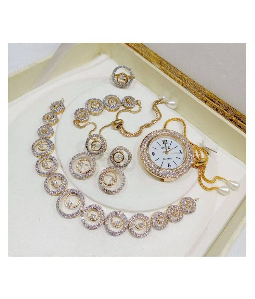 Navya Collections Alloy Golden Choker Contemporary/Fashion Gold Plated Necklace set Combo Navya Collections Alloy Golden Choker Contemporary/Fashion Gold Plated Necklace set Combo
