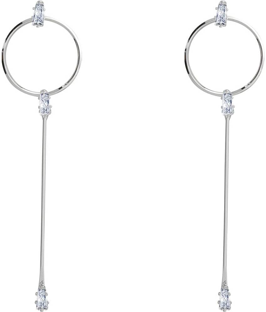 Silver Shine Alluring Silver With Diamond Hanging Drop Earring For Girls And Women - Earrings | Buy online on ZillyBuy