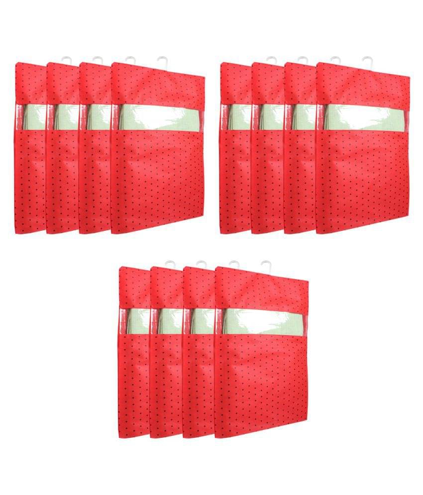     			PrettyKrafts dots Printed Hanging Saree Cover Wardrobe Organiser (Set of 12 pcs)